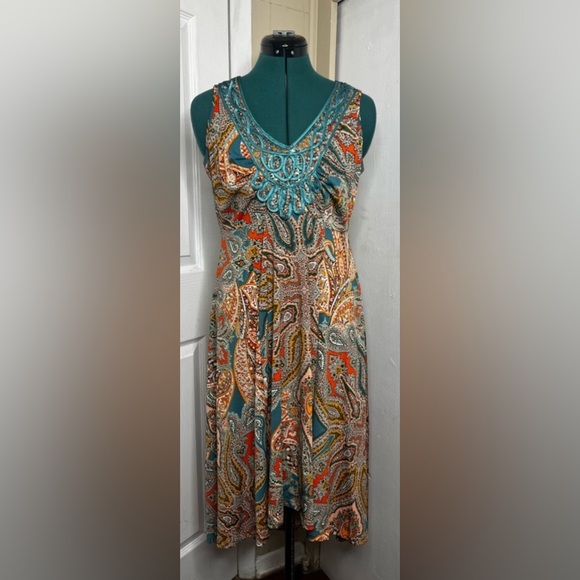 One World Dress For Women Medium Pre Owned In Excellent Condition Paisley Print - Picture 6 of 7
